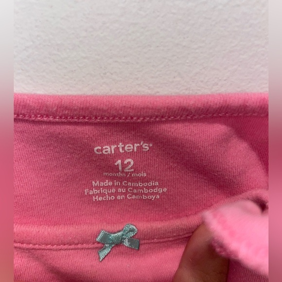 5/$15 Carters Pink Tank Top Onesie - Picture 3 of 3